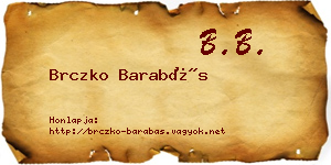 Brczko Barabás névjegykártya